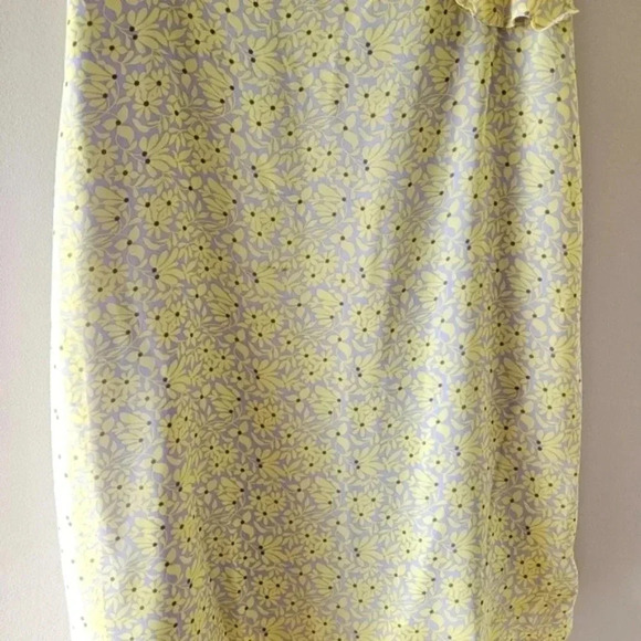 Nanette Lepore Women's Floral Ruffled Midi Dress In Lemon Meringue Size  16. - Picture 14 of 15